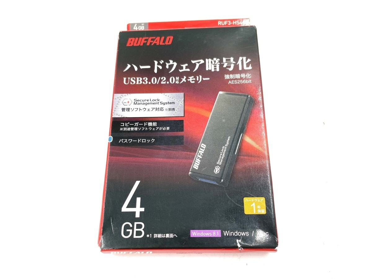 バッファロー ハードウェア暗号化機能USB3.0 セキュリティーUSBメモリー 16GB RUF3-HS16G 1個：QUOLI - パソコン・周辺機器