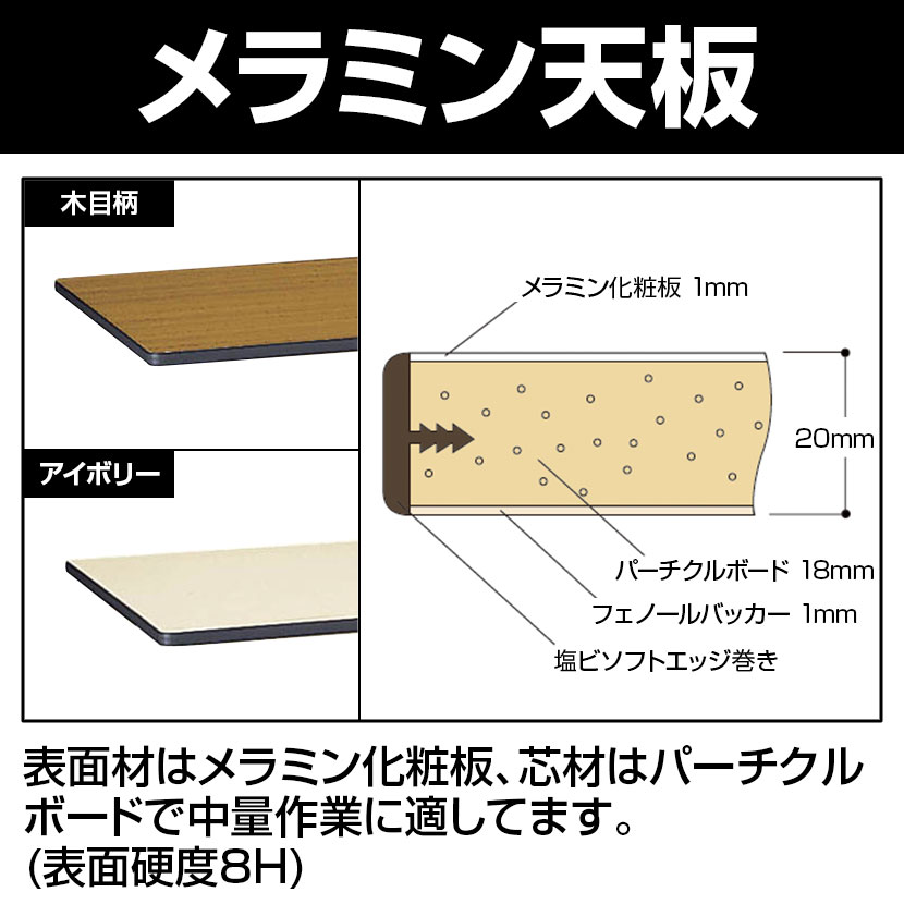 作業台 テーブル ワークテーブル ワークベンチ 90cm 60cm 固定式 中間