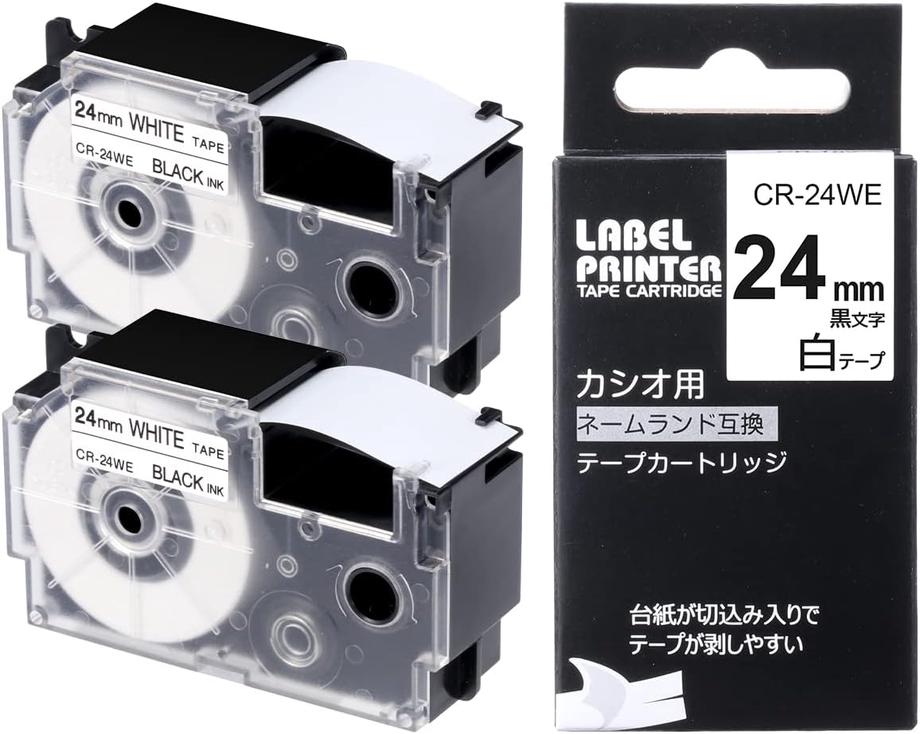 セール！ (業務用30セット) カシオ CASIO 透明テープ XR-24X 透明に黒文字 24mm 通販