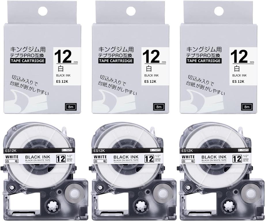 まとめ買い） キングジム テプラテープ 5個入 ST12K-5P ×3 通販