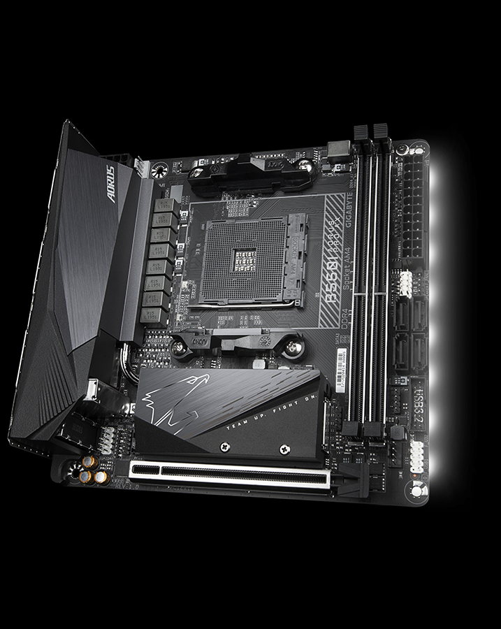 グリーン・ホワイト系 完成品♪ GIGABYTE B550I AORUS PRO AX