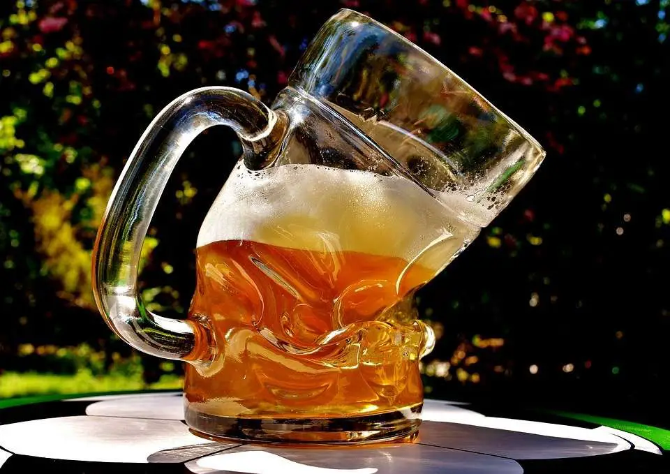 houblon dans un verre à bière