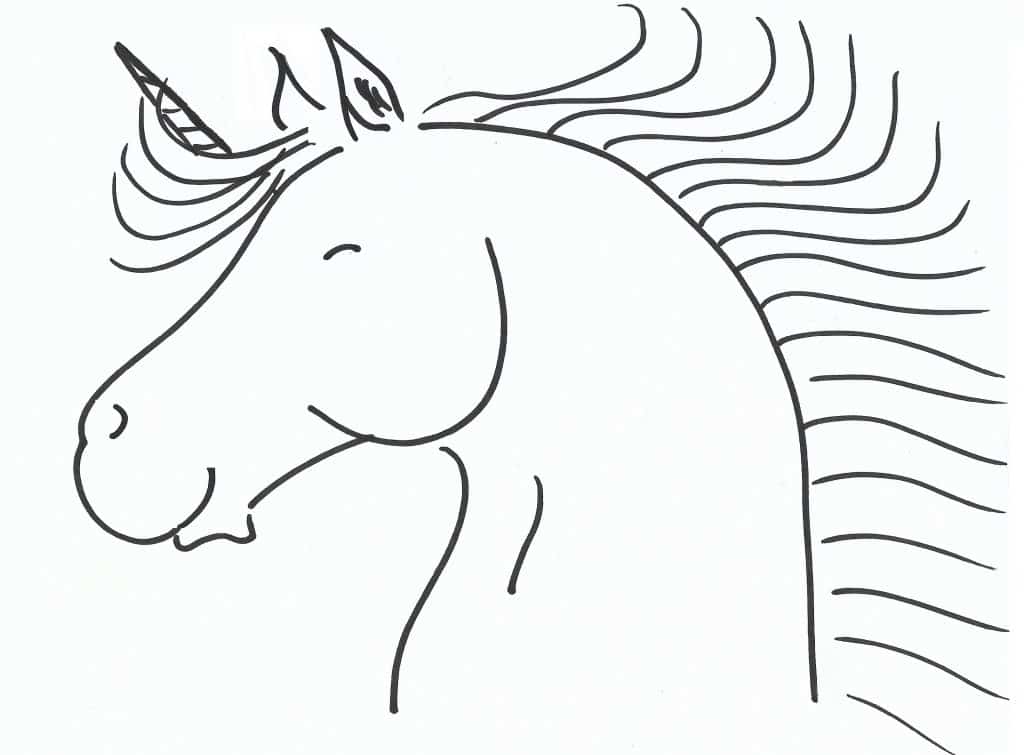 dessin licorne heureuse
